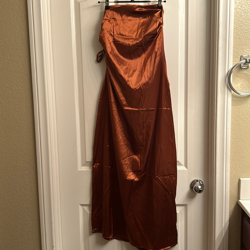 Copper Satin Dress 712
